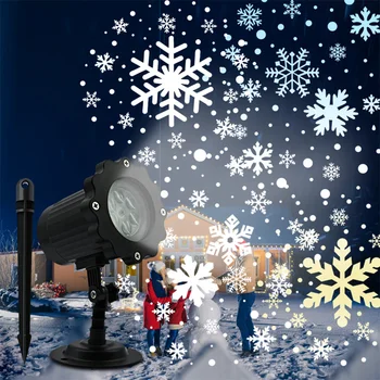Рождественский проектор для освещения Снегопада Наружные Водонепроницаемые светодиодные лампы для проекции Снежинок Праздничный Пейзаж Проектор для освещения Снегопада