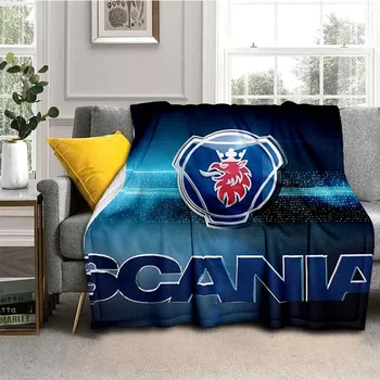 Трендовое мягкое плюшевое одеяло с логотипом S-Scania, украшение дивана-кровати, теплое и удобное круглый год, портативное одеяло в подарок на день рождения