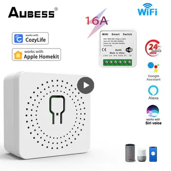 Wifi Mini Smart Switch 16A DIY Выключатели Света 2-Полосный Беспроводной Умный Дом С Tuya Smart Life eWeLink Alexa Alice Google Home