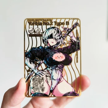 Аниме NieR YoRHa № 2 Тип B Полая Металлическая карточка DIY Подарочные Игрушки Коллекция аниме Игр Карты