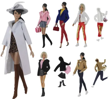 Комплект одежды/шерстяное пальто топ, юбка, брюки, сумка, костюм, одежда для куклы Барби 30 см xinyi ST FR2 BJD/подарок для девочек