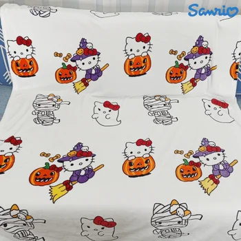 Новый Sanrio Хэллоуин Призрак Hello Kitty Плюшевый Мультфильм Большое Фланелевое Одеяло Милый Хлопчатобумажный Диван Одеяло Для Сна Простыня Рождественский Подарок