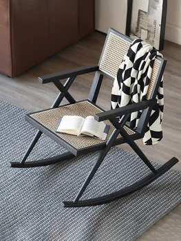 Скандинавские ретро кресла-качалки из массива дерева, балконы для взрослых, домашние кресла для отдыха с дремотой, кресла со спинками, минималистичные кресла для отдыха