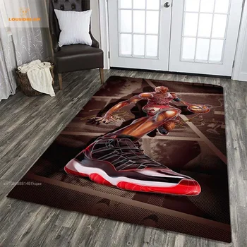 3D баскетбольный модный коврик для обуви, большой крутой ковер, гостиная, спальня, диван, коврик для пикника, игровой нескользящий коврик для пола