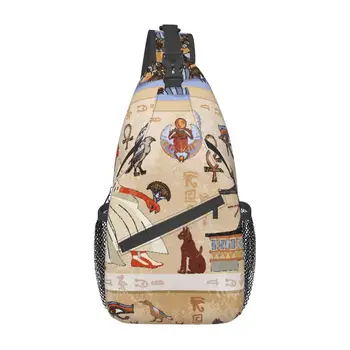 Мужская сумка через плечо с Египетскими Богами и Фараонами, Сумка через плечо с защитой от Кражи, Нагрудная сумка Для Короткой поездки, Сумка-Мессенджер