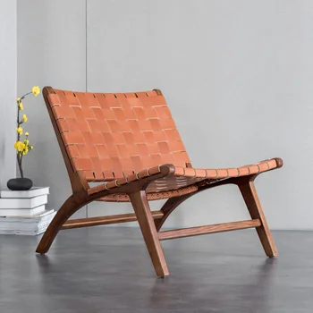 Кресло для отдыха в стиле ретро из массива дерева, простое кресло с веревочной спинкой, интернет-знаменитость для взрослых, кресло-качалка