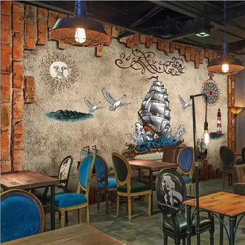 beibehang papel de parede Пользовательские обои 3D фрески пиратская тема винтажный фон обои домашний декор спальня 3d обои