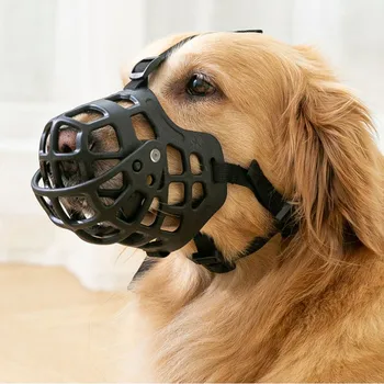 Силиконовый намордник для собак, защищающий от укусов, Дышащая маска для рта для собак среднего размера, Безопасные и удобные принадлежности для улицы